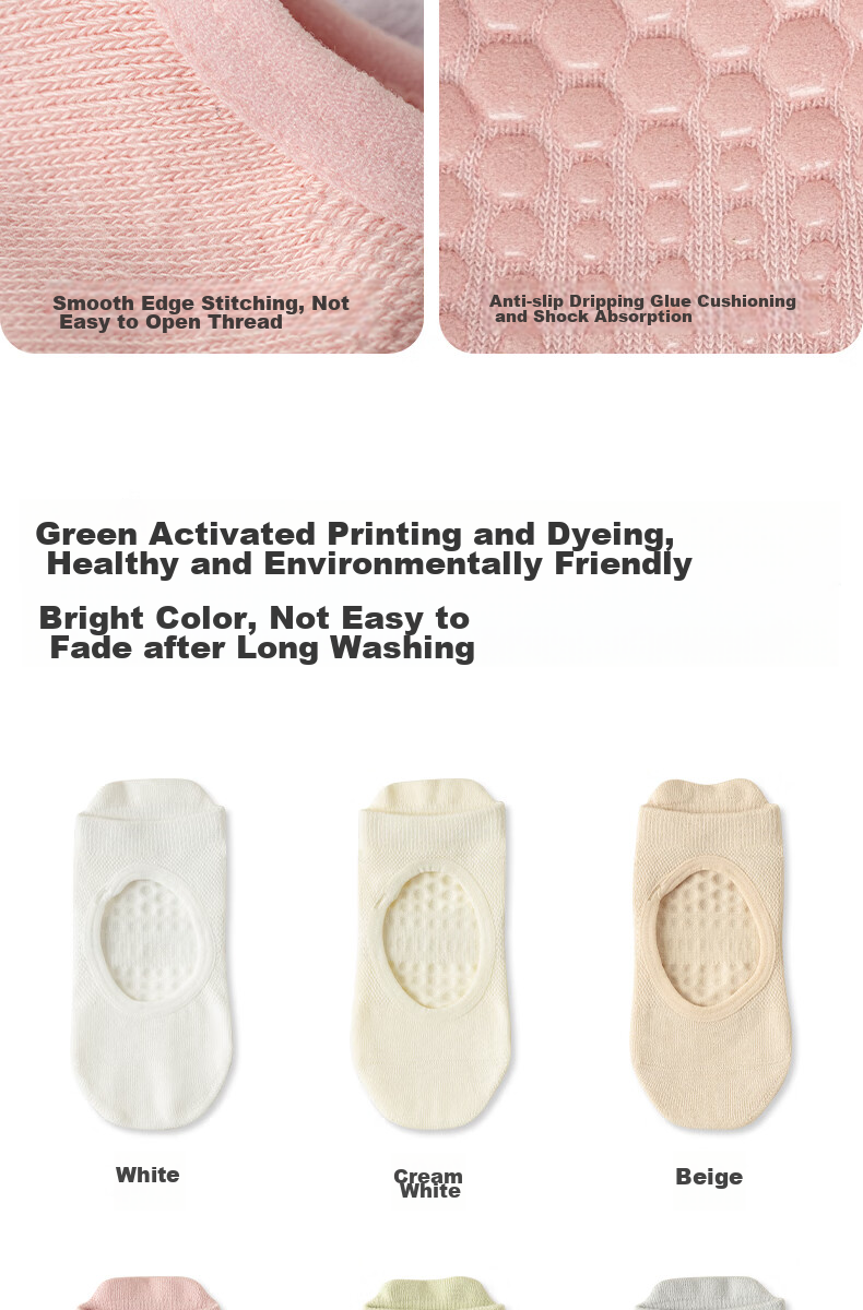 Ziyouxi Yoga Socks for Women, Professional Sports Fitness Non-Slip Socks, Pilates Mesh Breathable Seamless Anti-Pilling Boat Socks for Spring And Summer 19