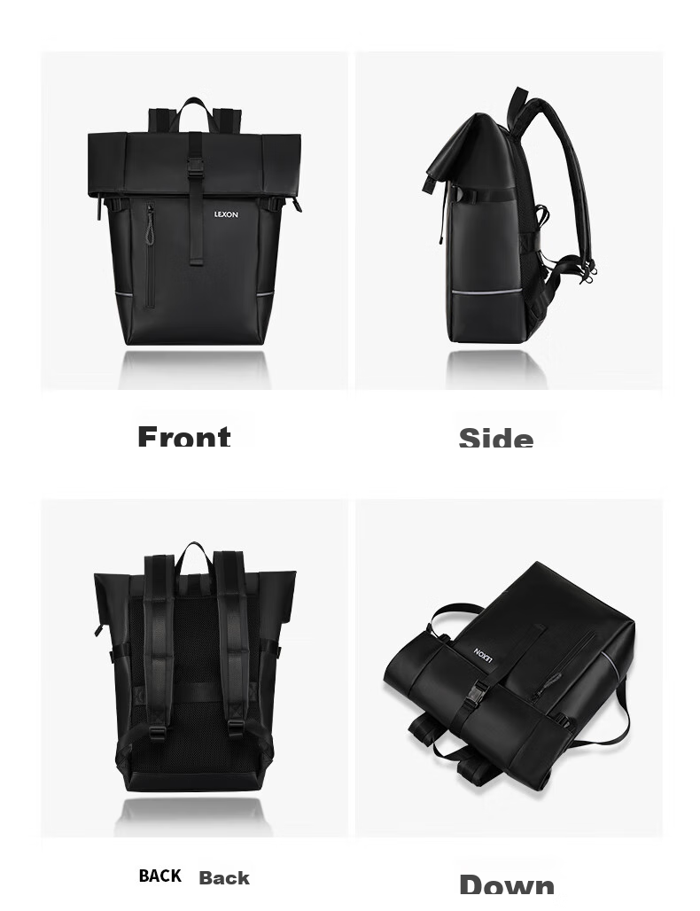 LEXON Men's Backpack, Fashionable Expandable 14-15 Inch Laptop Bag, Casual Water-Resistant Travel Backpack 11