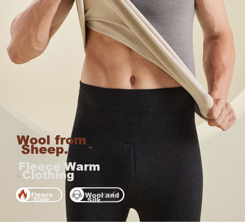 YUZHAOLIN Men's Thermal Vest, Autumn And Winter Seamless, Contains Wool And Silk, German Velvet, Large Size Undershirt Vest for Men, 2-Piece Set 2