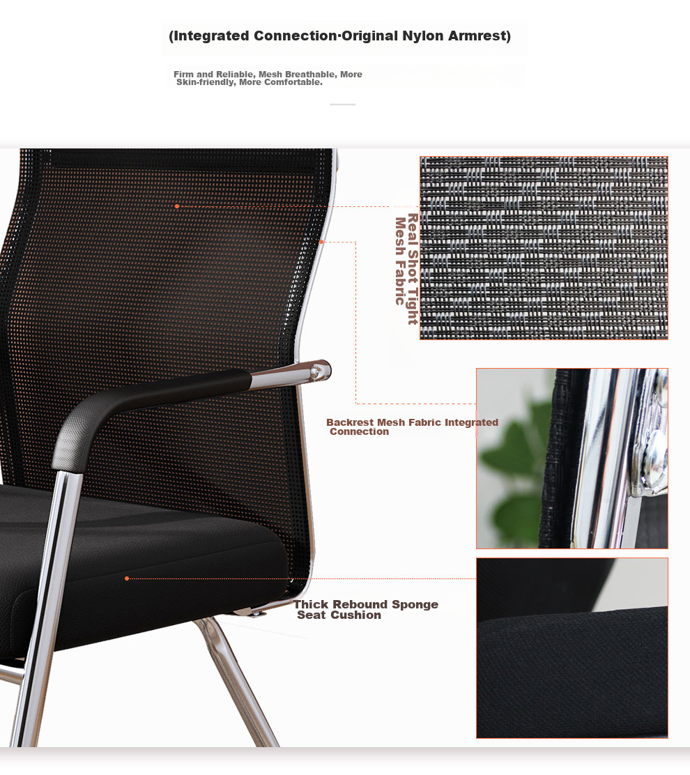 Qishengmingyuan High Back Chair, Computer Chair, Office Chair, Conference Chair, Electroplated Mesh Chair, Corporate Staff Chair, Seat LC-130 6