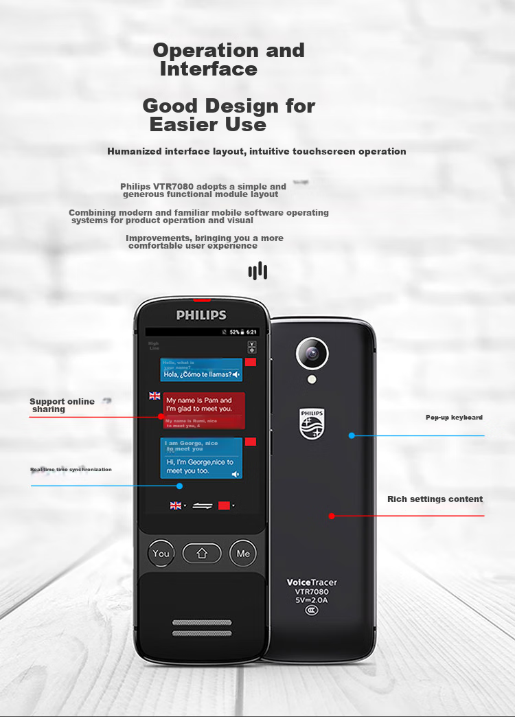 PHILIPS Real-Time Interpretation Device, Multilingual Translator, Portable Offline Translation Pen for Travel Abroad, Voice And Photo Smart Translator, Oral Real-Time Interpretation Equipment 15