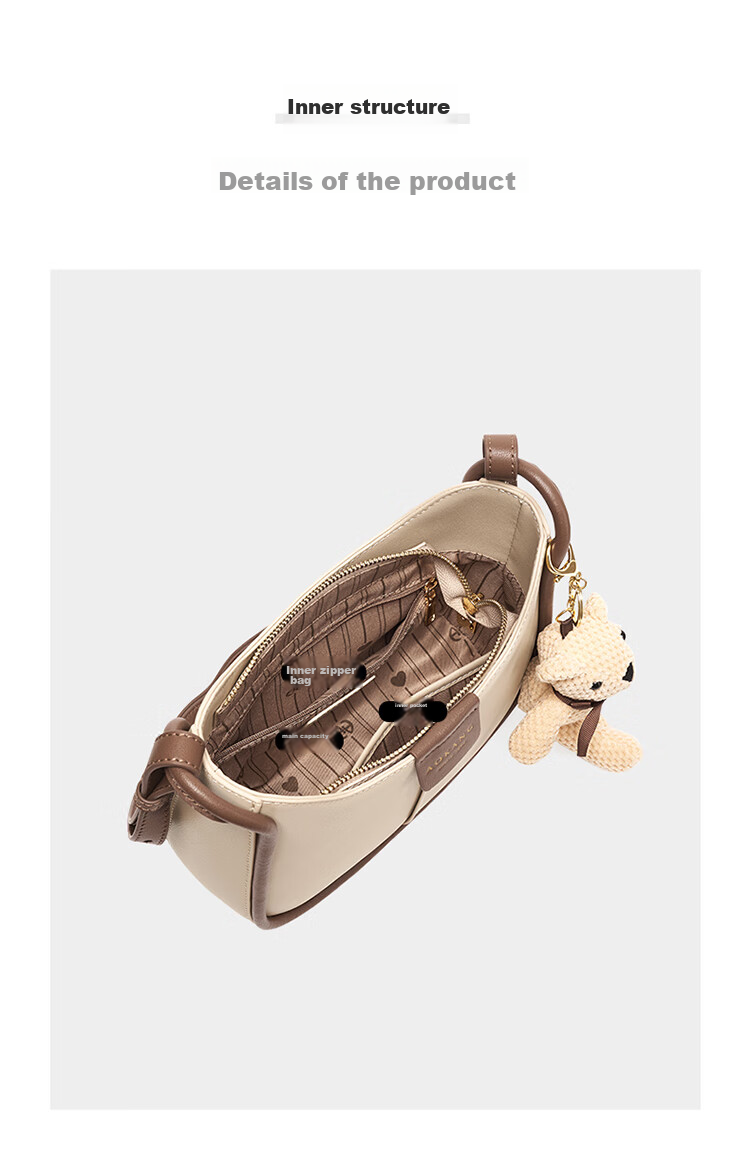 Aokang Women's Handbag, Trendy Cowhide Bucket Bag, Light Luxury Crossbody Shoulder Bag, Birthday And Mother's Day Gift for Girlfriend Or Wife 14