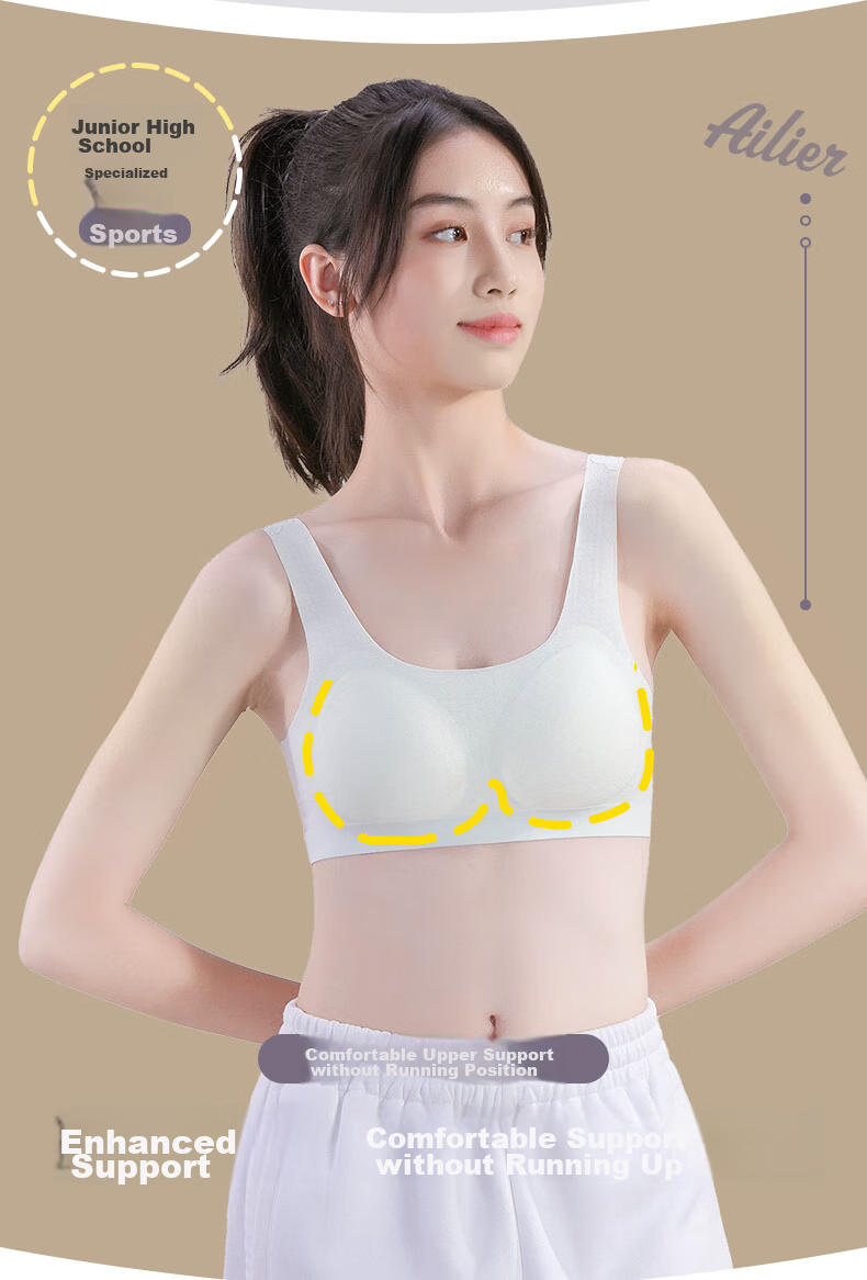 Ailier&ouluola Girls' Underwear for Middle School Students Aged 12-16 And High School Students in Puberty Stage Two, High School Bra Vest M 3