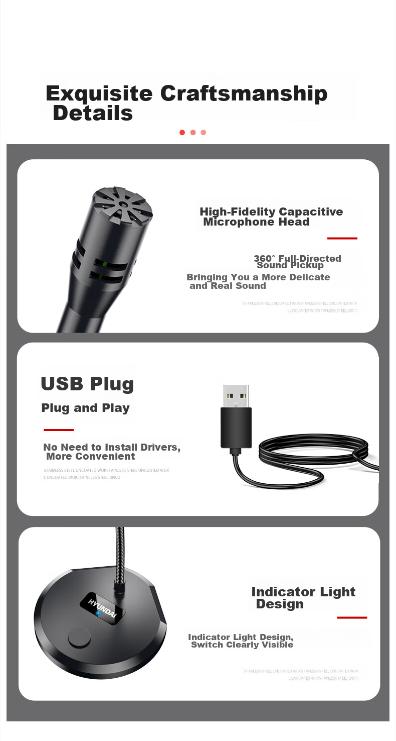 NINTAUS Microphone, Computer Wired Microphone, Desktop Computer, Laptop, Desktop Online Course, Video Conference, E-Sports Gaming, Voice Recording, Live Streaming, External Sound Card Y100B 18
