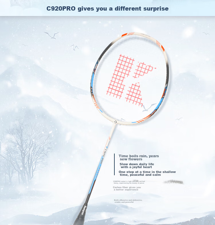 KUMPOO Badminton Racket K520pro Upgraded Version, Full Carbon Ultra-Light Professional Durable Model C920PRO Aoxue Pre-Strung 2