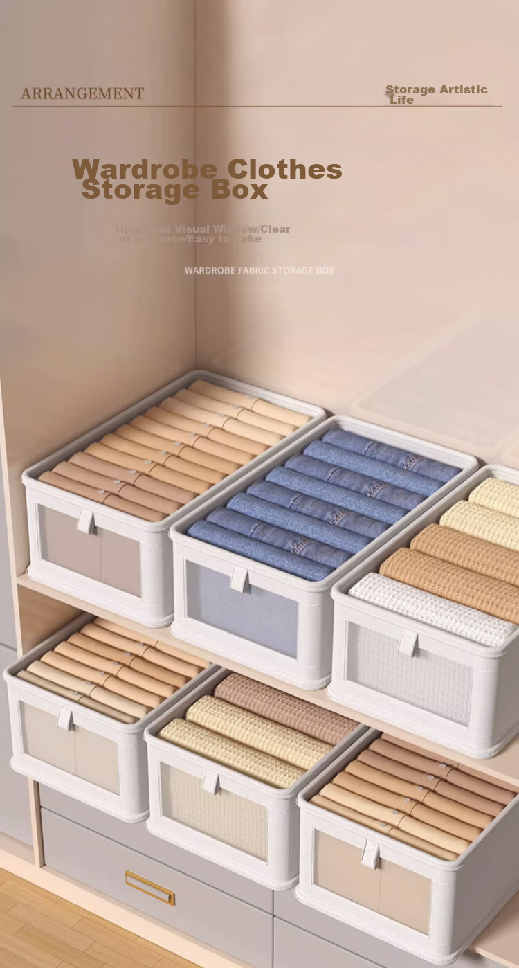 ZUO ZHUAN JIAO Clothes Storage Box, Garment Organizer for Home Use, Closet Box, Storage Solution, Sorting Box, Storage Basket, Set of 2 1