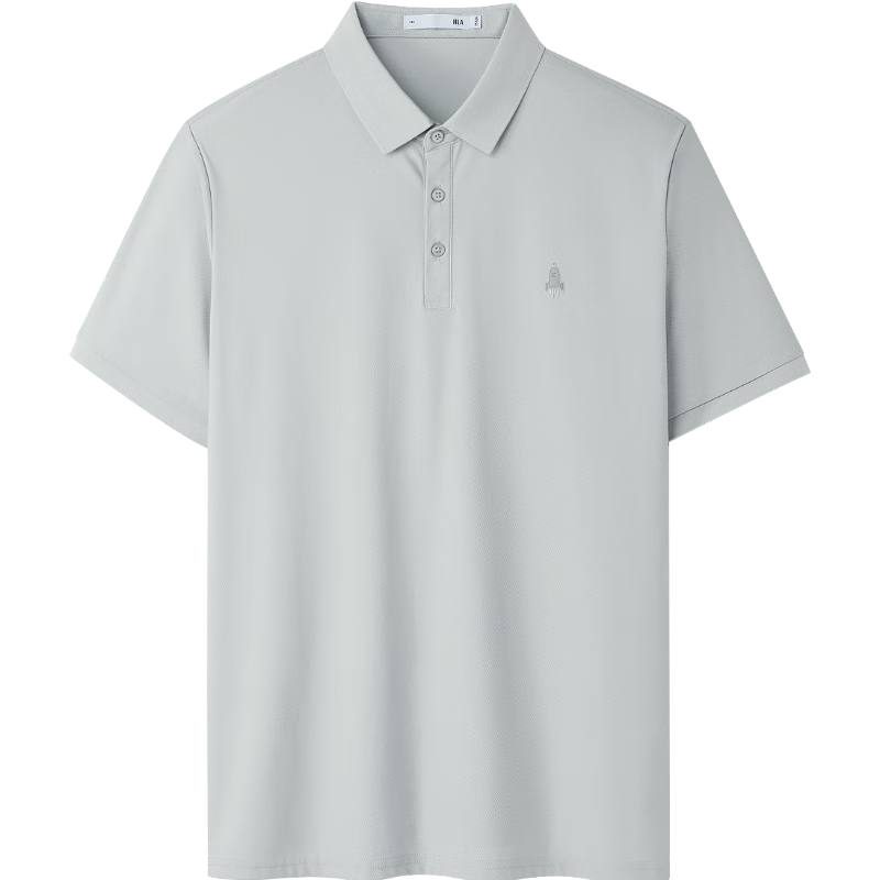 HLA Short-Sleeve Polo Shirt for Men, Cool-Feeling Moisture-Wicking Large Size Elastic Men's Summer Shirt