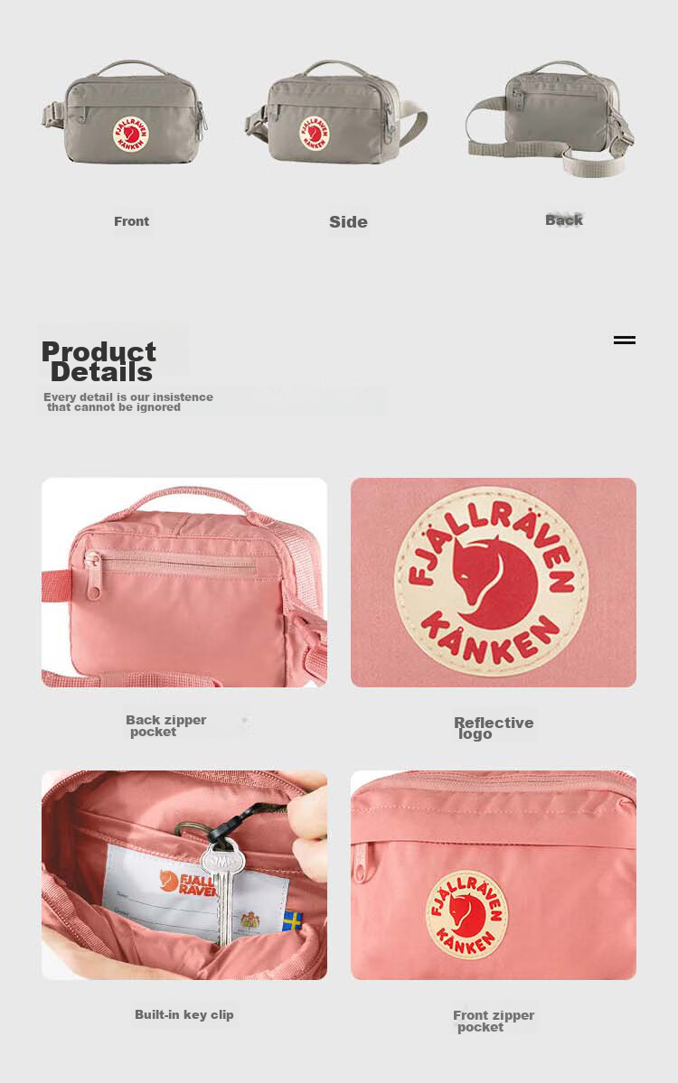 FJALLRAVEN Shoulder Bag, Classic Fashion Crossbody Bag, Trendy Waist Pack, 23796-501, Sky Blue, 2L 10