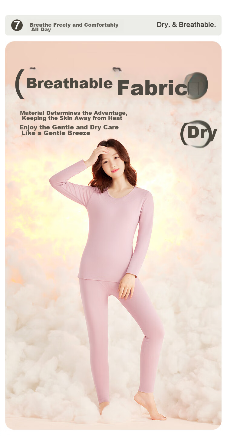 Hodohome Women's Underwear, Autumn And Winter, Yangli Ion Antibacterial, Anti-Mite, Anti-Static, Women's Thermal Underwear, Patch Style, Cloud Dance Purple, Size 175 13