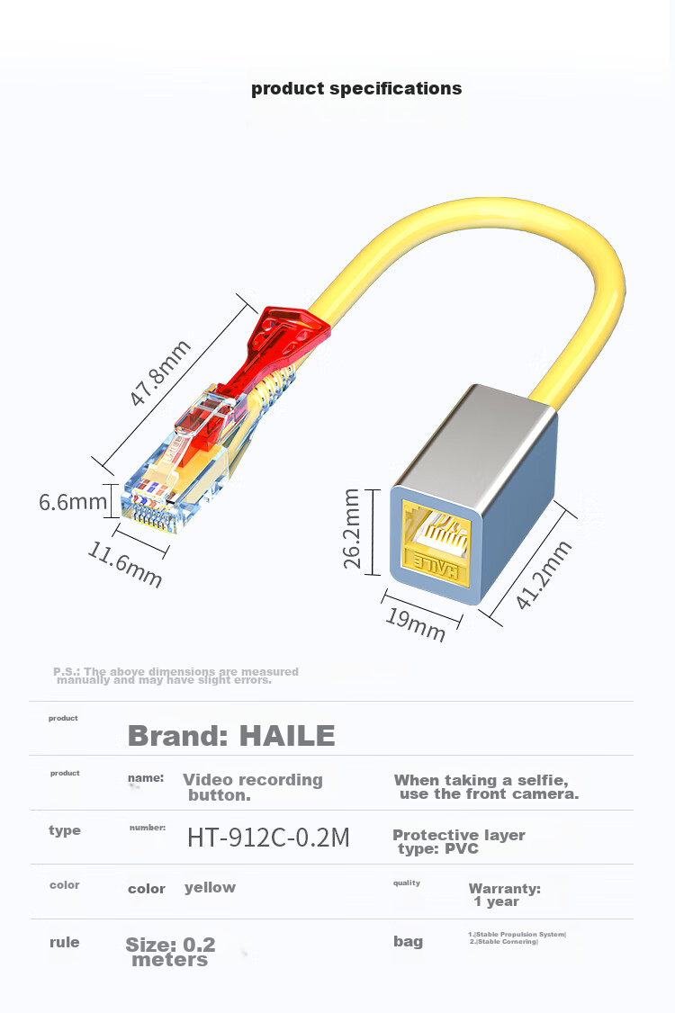 HAILE Internal And External Network Converter, Special Network Adapter, Irregular Network Interface, Red HT-912A 7