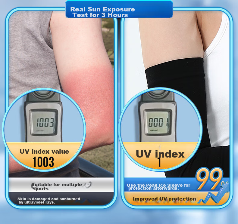 PEAK Ice Silk Arm Sleeves for Men And Women, UV Protection Arm Guards, Cycling Sun Protection YHZ4509 Gray 6