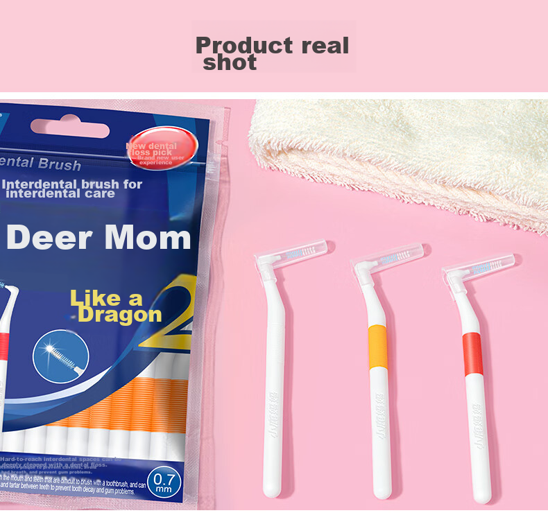 FAWNMUM Ultra-Fine Interdental Brush, Imported Ssss*30 Pack, L-Shaped Interdental Brush for Deep Cleaning 10