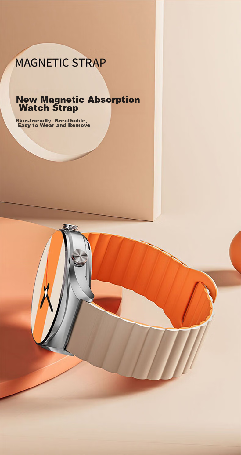 Mashi Compatible with Huawei Watch Bands for Watch5/4/3/GT7/6/5/gt4/3/2/Pro/Honor Magic2/OPPO Watch4Pro/X, Magnetic Silicone Strap for Autumn And Winter Wearing 4