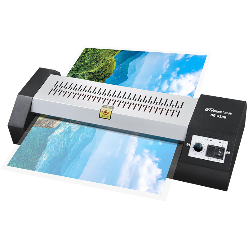 GOLDEN GD-3206 Laminator A3/A4 Universal Photo Laminator for Home And Office Use, Photo ID Card Driver's License Lamination Machine, Cold And Hot Laminating Packaging Machine