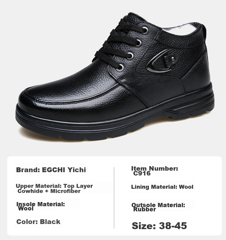 EGCHI Men's Leather Shoes, Business Casual Shoes, Top-Grain Cowhide Slip-On Driving Shoes, C8833, Black, Size 43 9