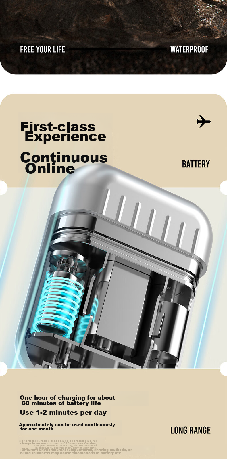 Beici XS2 Mini Electric Shaver, Portable Men's Razor, Automatic Beard Trimmer, Birthday Gift for Boyfriend, Husband Or Father 6