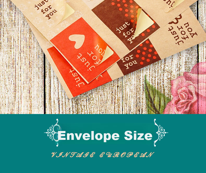 LISON 1536 Western-Style Envelopes, Red, 10 Pieces/pack, Vintage Simple Business Gold-Stamped Envelopes And Letter Paper with Sealing Stickers, Love Letter Set, European Style Envelope Bags 8