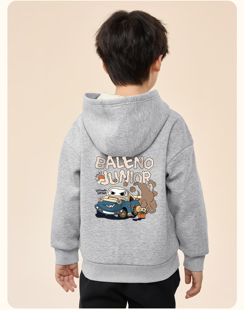 Baleno Boys' Jacket, 2026 Autumn And Winter Style, Fleece-Lined And Thickened, Casual Winter Wear, Big Boys' Winter Outerwear, Hooded Cardiga 14