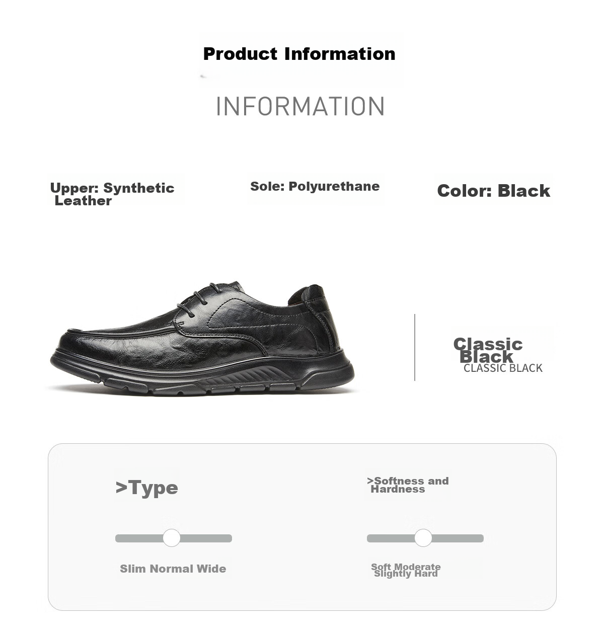Huili Leather Shoes for Men, Spring And Summer Business Casual Formal Shoes, Comfortable Non-Slip Soft-Soled Work Shoes for Men, 1892 Black Size 44 15