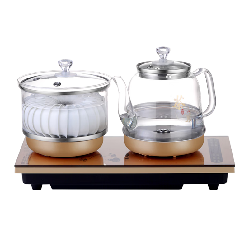 Biooner Fully Automatic Electric Kettle with Water Inlet, Home And Office Tea Station All-In Machine, Tea Table, Coffee Table, Built-In Tea Set, Rose Gold Clean Versio