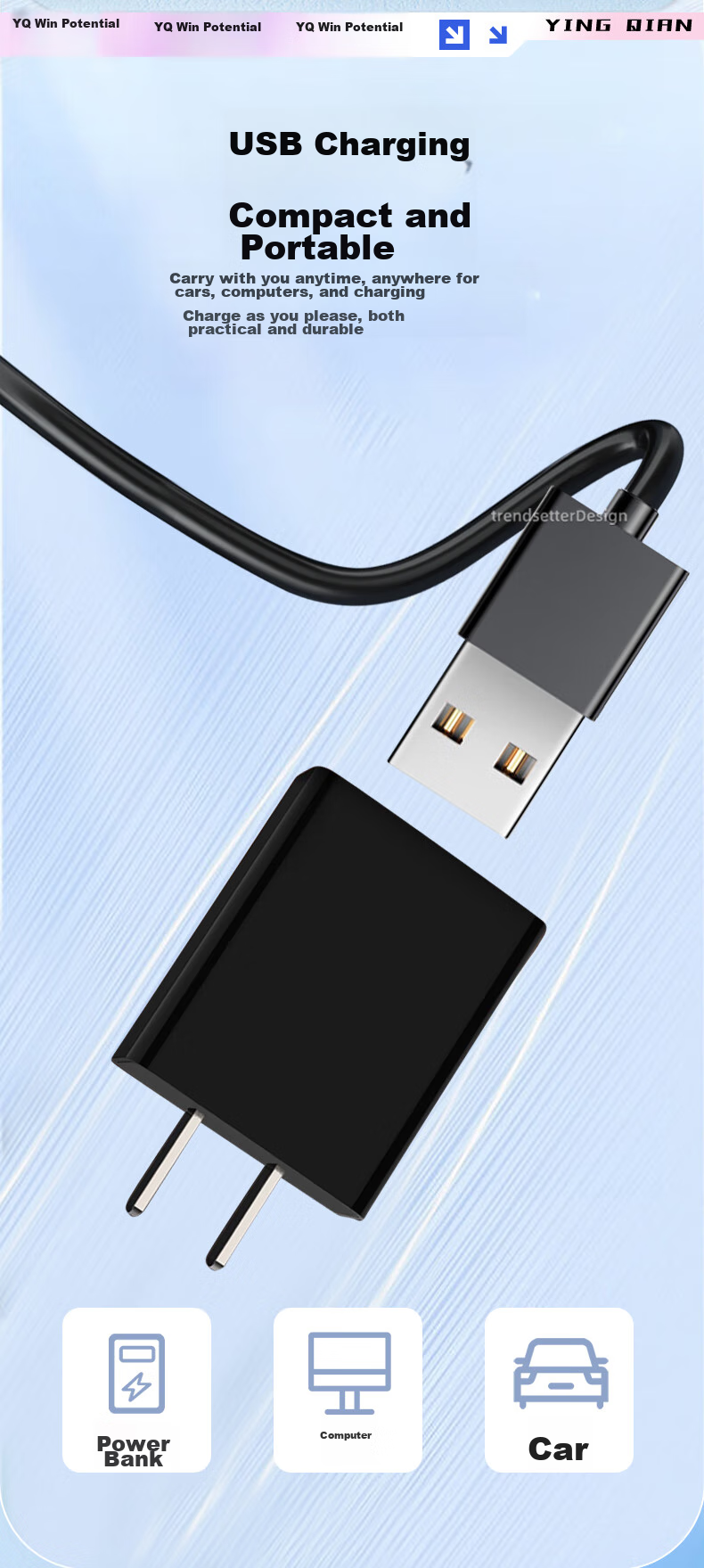 Yingqian Compatible Charging Cable And Power Cord Accessories for Flyco Shavers FS Series fs308/317/326/338/352/367/389/399/632/868/881 5