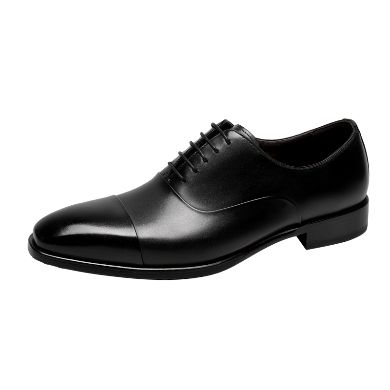 Goldlion Men's Business Leather Shoes Luxury Fashion Oxford G563430765AAA Black Size 42 [Spring Summer New]