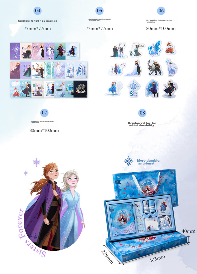 Disney Stationery Notebook, Journal, Gift Box, High-Quality Notebook, Children's Birthday Gift, Elsa Princess Light Blue, for Girls Aged 10-12 10