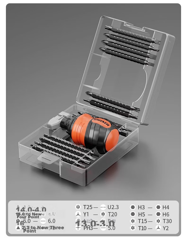 GREENER Ratchet Screwdriver Set, Multifunctional Household Extendable Dual-Purpose Short Phillips Flathead Triangular Torx And Torx-Like 13