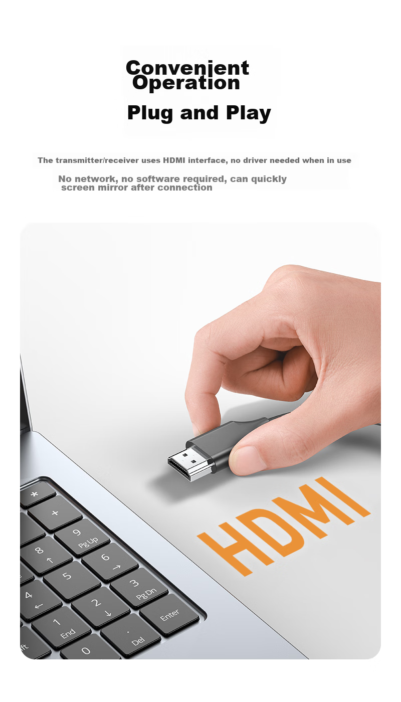 Shengwei HDMI Enterprise-Grade Wireless Screen Mirroring Device, High-Definition Conference Sharing, Laptop to Projector TV Transmitter, Point-To 50 Meters, DHD0007G 8