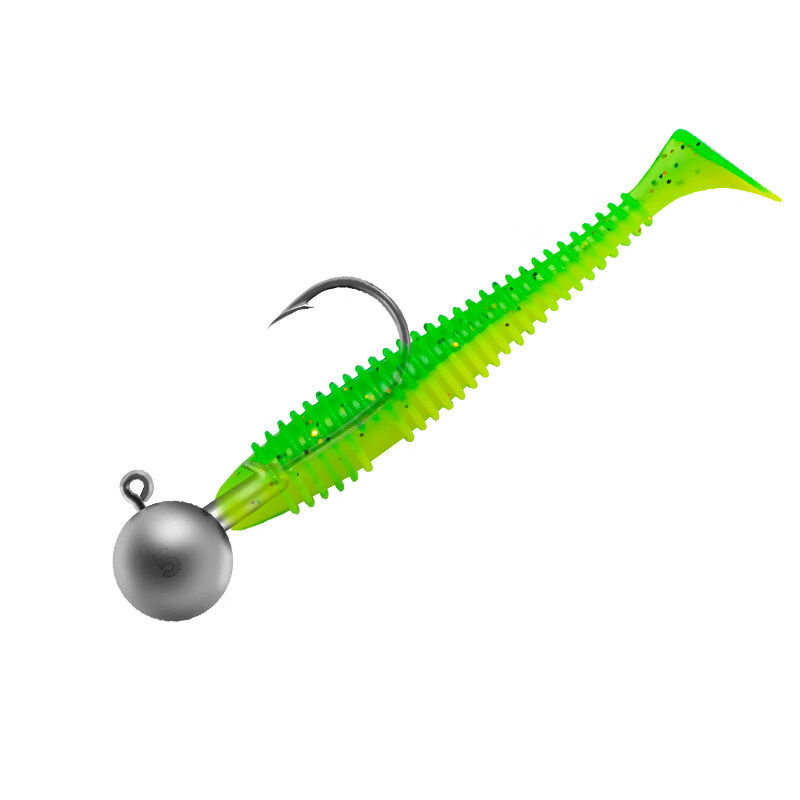 Guowangluya Lure Soft Bait T-Tail Lead Hook Artificial Bait Set Fishing Rig Soft Worm for Mandarin Fish Root Fishing in Freshwater