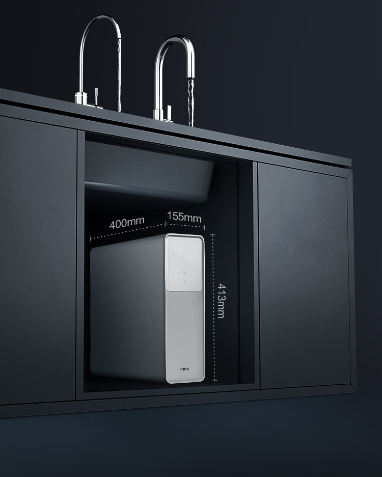 106007-老板(Robam)家用净水器 800G大通量 直饮RO反渗透 2L/min 厨下式双出水低废水净水机PRU800-JV352A-详情图