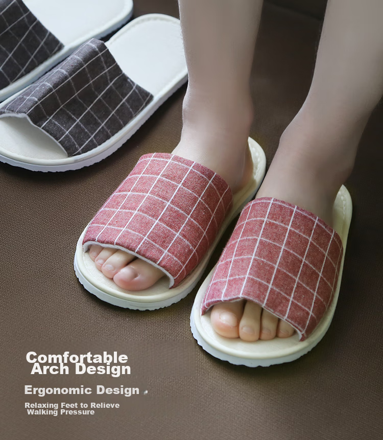 Banzheni Disposable Slippers for Guests, Floor Slippers, Unisex Travel Business Hotel Beauty Salon Non-Slip Linen Cotton Slippers, Mixed Colors, 6 Pairs 8