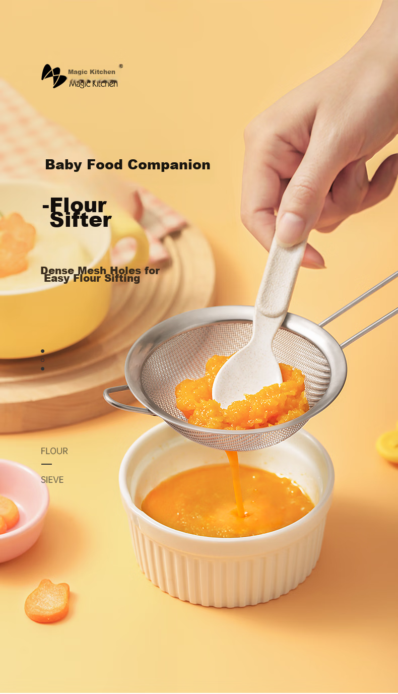 Mohuanchufang Stainless Steel Soy Milk Strainer, Fine Mesh Sieve for Chinese Herbal Medicine, Juice Froth Skimmer, Flour Sifter, Baking Tools 1