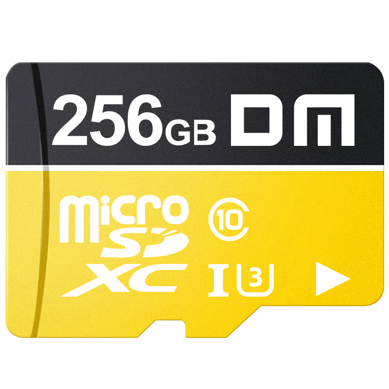 DM Daimai 256GB TF (MicroSD) Memory Card, Yellow Card, C10 High-Speed Memory Card for Mobile Phones, Dash Cams, And Surveillance Cameras