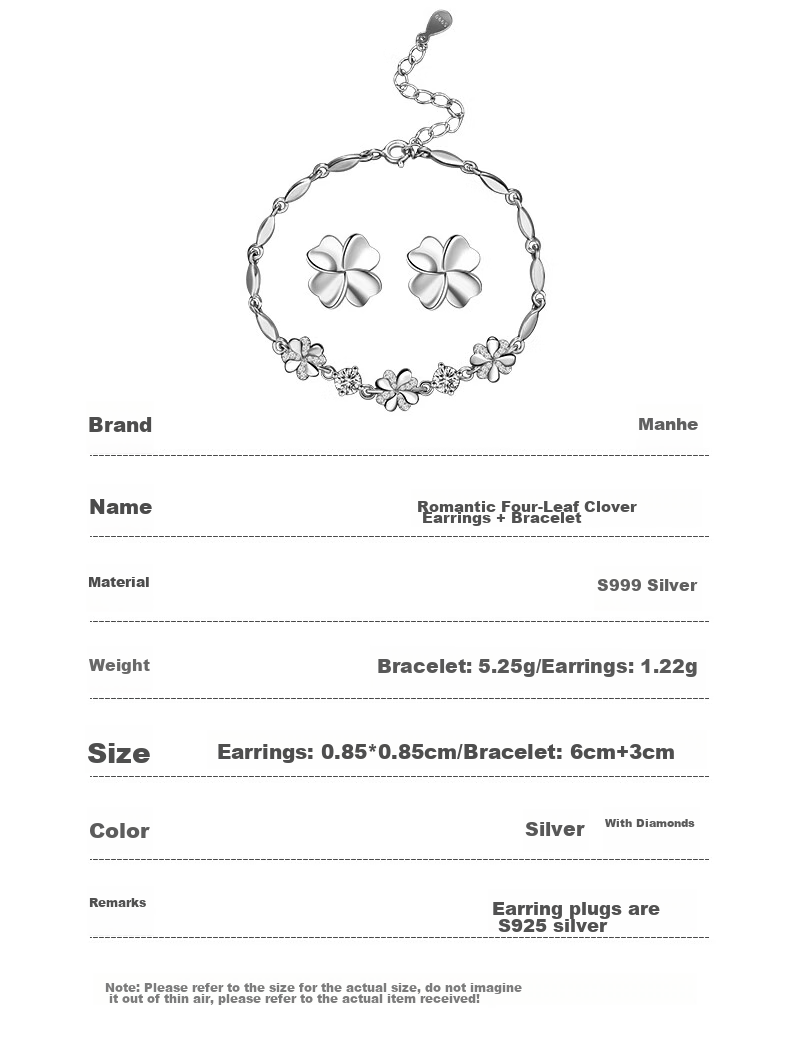 MANHE S999 Sterling Silver Four-Leaf Clover Stud Earrings for Women, New 2026 Style Earrings, Birthday Gift for Girls And Friends 12