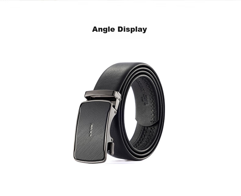 Aokang Men's Automatic Buckle Belt, Business Waistband, Top-Grain Leather Gift Box, Trouser Belt, Birthday Gift for Husband 9