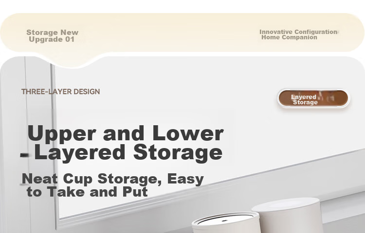 Shengxitao Cup Holder, Kitchen Draining Storage Rack, Multifunctional Double-Layer Water Cup And Tea Set Storage Shelf, Draining Tray, Home Countertop Cup Rack 4
