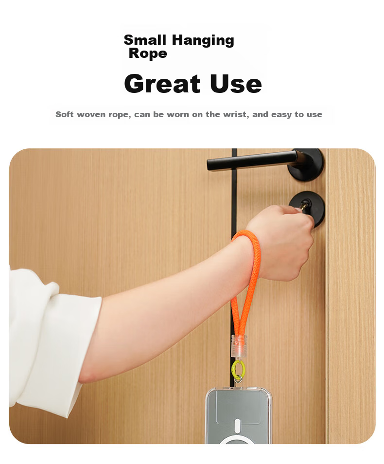 BIAZE Phone Wrist Strap, Short Anti-Theft And Anti-Loss Handheld Strap Case, Transparent Pad, Unisex, Suitable for Apple 17/Huawei/Xiaomi Phones And Others, SP5-Fluorescent Gree 8
