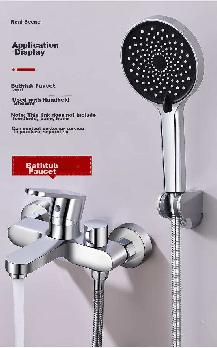 Larsd Shower Mixing Valve, Copper Body, Bathroom Hot And Cold Three-Way Shower Switch, Shower Bathtub Mixing Faucet LD7604 3