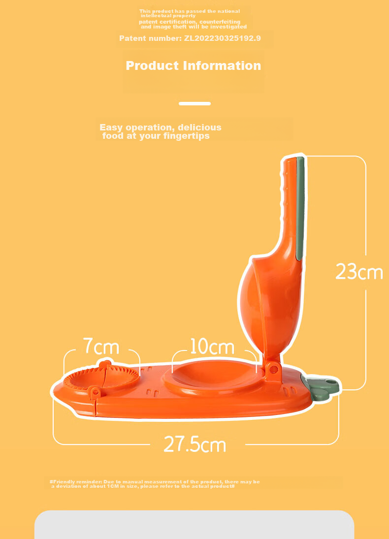 Dipuer Dumpling Maker, Home Use, Thickened 304 Stainless Steel, for Making Dumpling Wrappers, Handmade Dumpling Making Tool, Mold 10