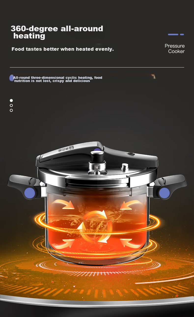 KOBACH Pressure Cooker, 304 Stainless Steel, Household Use, Explosion-Proof, Can Stand on Its Lid, Compatible with Induction And Gas Stoves, 5.5L Capacity 4