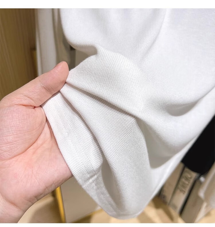 TUCANO Long-Sleeve T-Shirt Undershirt for Women, Spring Autumn Winter Regular Shoulder Wearable Slimming Inner Layer Semi-Turtleneck Top, White, 2XL 9