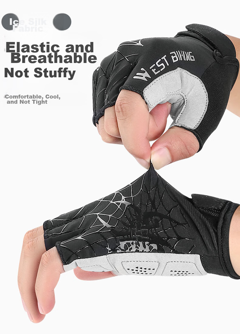 WestBiking WestBiking Bicycle Riding Gloves Half-Finger Breathable Shock-Absorbing Gloves Unisex 4