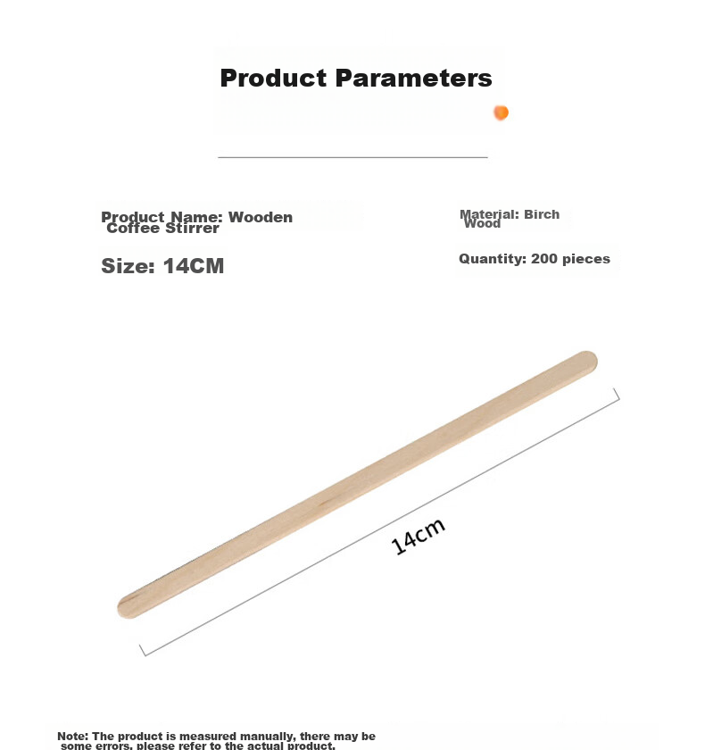 MENGTING Disposable Coffee Stirrers, 14cm Wooden Coffee Mixing Sticks, Portable Individual Packaging, 200 Pieces Per Box 2