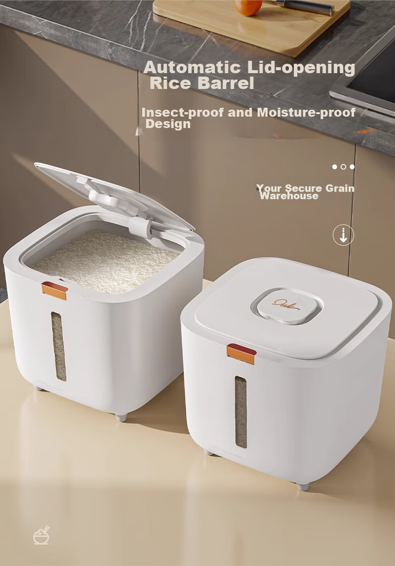 Jiadu Rice Container, Insect-Proof And Moisture-Proof Sealed Household Rice Storage Bin, Food-Grade Rice Storage Box, Flour Storage Jar 1