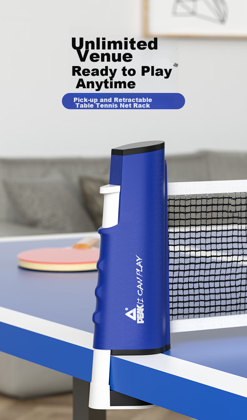 PEAK Portable And Extendable Table Tennis Net Stand, Indoor And Outdoor Ping Pong Table Net Frame, Blue And White 1