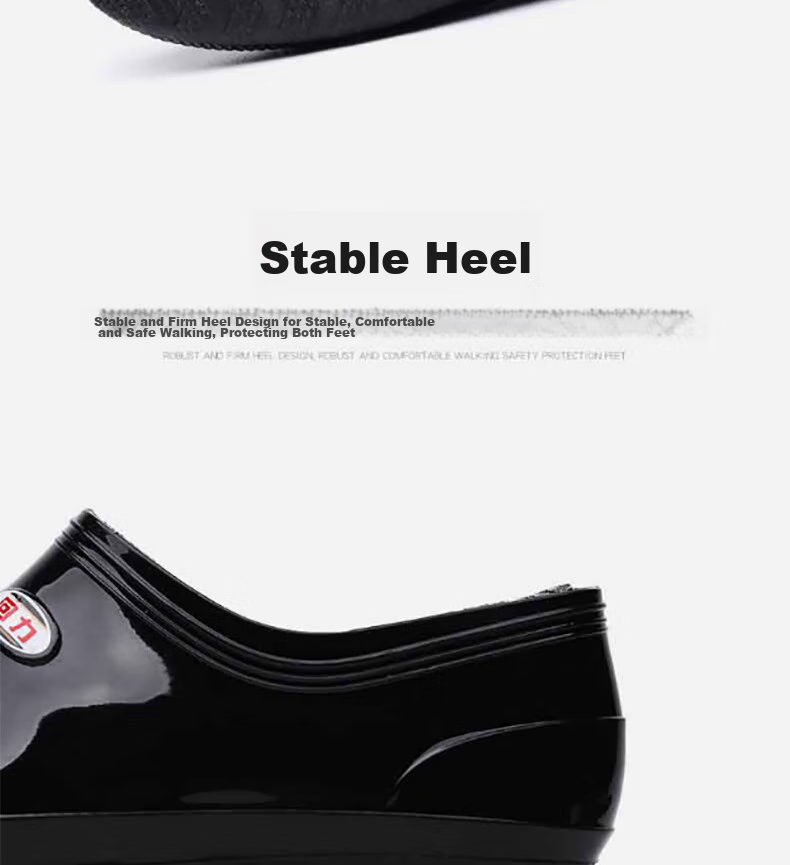 Huili Low-Top Rain Boots for Men And Women, Couples' Fashion Style Chef Rain Boots Water Shoes Waterproof Non-Slip Wear-Resistant Comfortable Overshoes HL329 Short Black Size 43 6