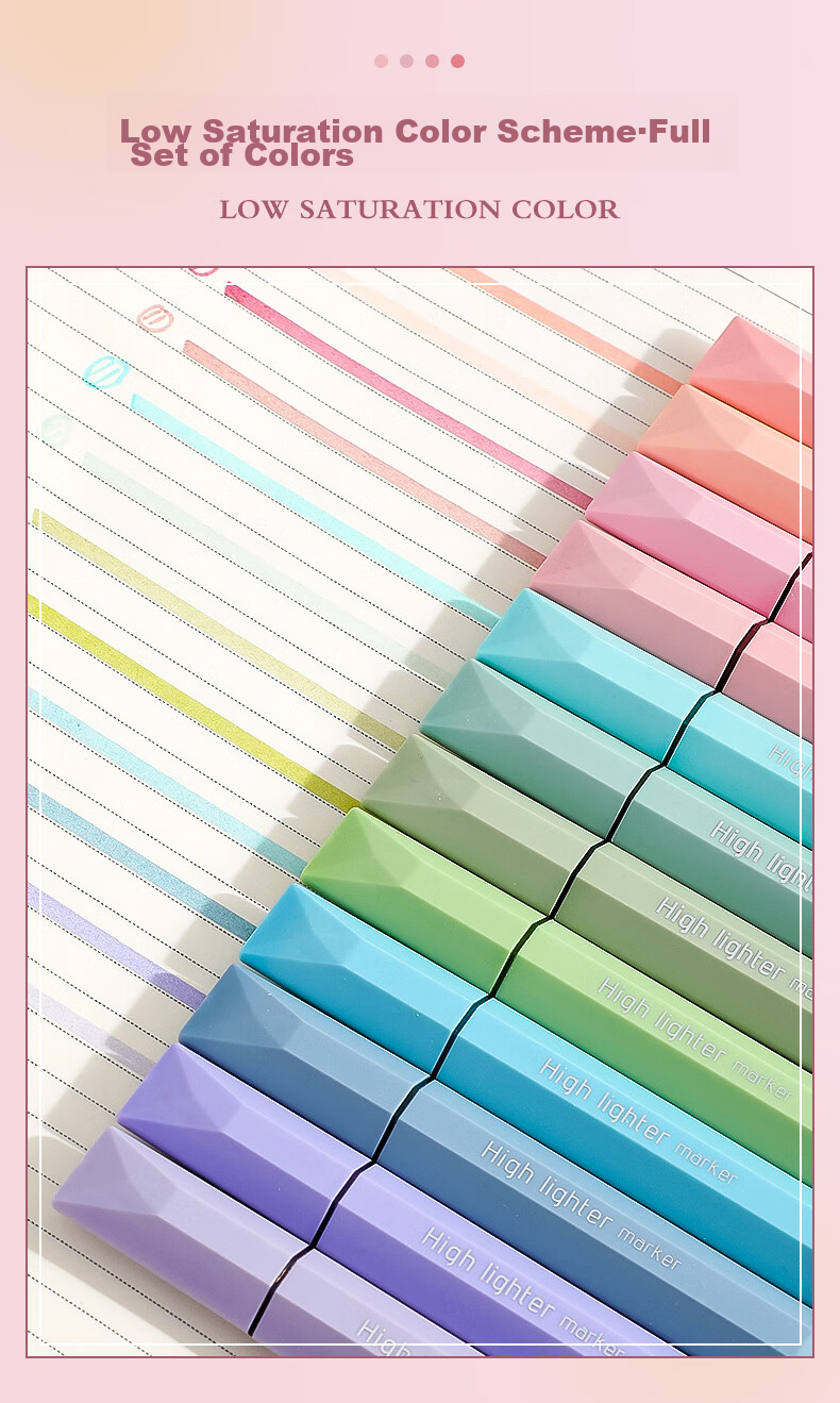 CHANGLi Monet Color Highlighter, Student Note-Taking Pen, Quick-Drying, No Bleeding Or Smearing, Colored Marker, Aesthetically Pleasing Fluorescent Pen, Student Notation Pen, Non-Transparent 6