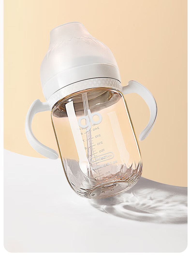 Gb Baby Anti-Colic PPSU Bottle, Anti-Choking Nipple, Breast-Like Milk Bottle, Gravity Ball Bottle, Platinum Series, Gray 18