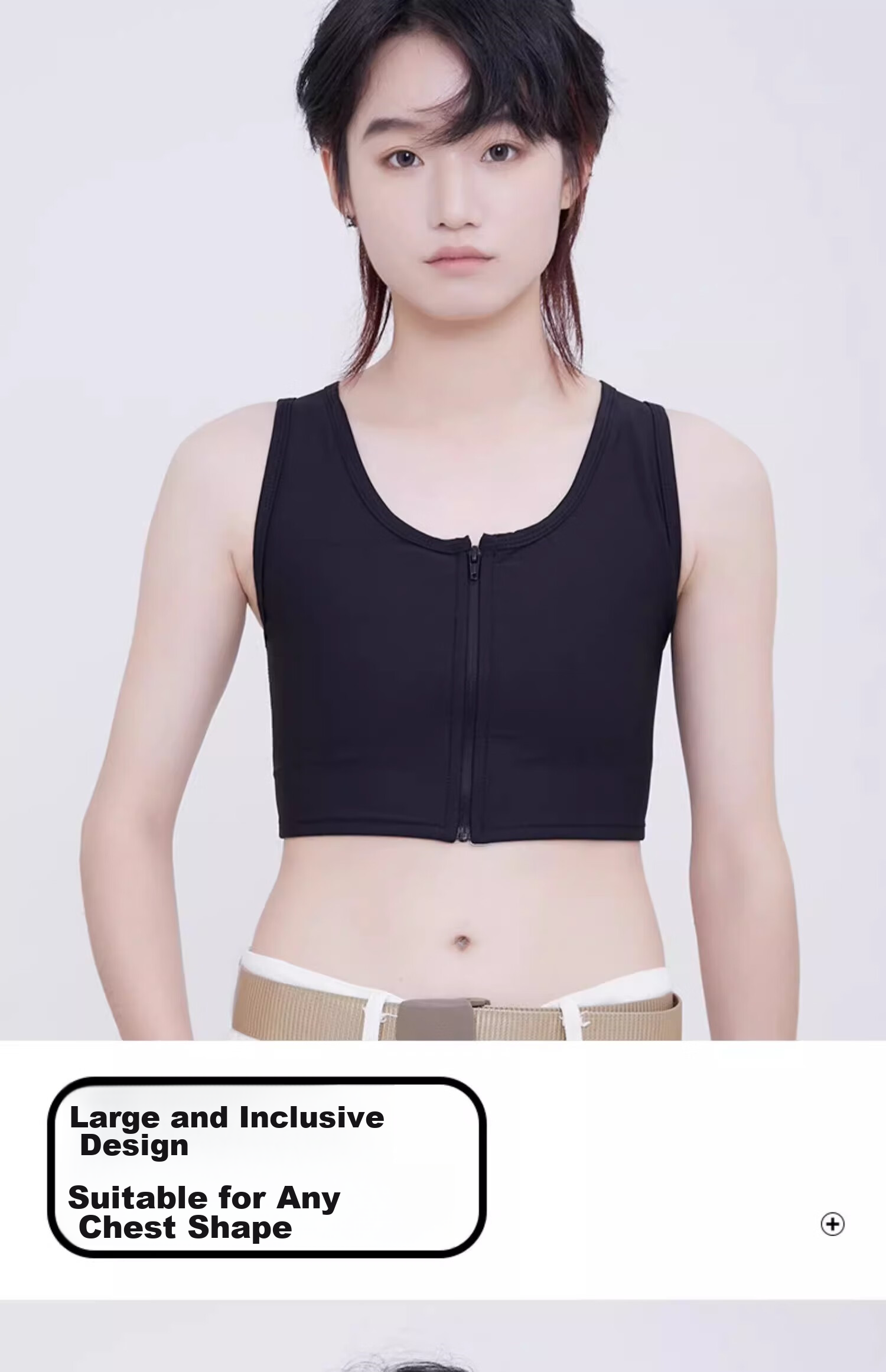 Caramella Bandeau Bra for Large Breasts, Minimizing Effect, Les Style, Sexy T-Shirt, Ultra Flat Chest, Breast Shaping, Shock-Absorbing Vest, Cosplay Sports Bra for Wome 12